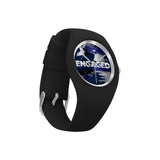 The Austin Brothers' ENGAGED Simple Style Candy Silicone Watch, Black & Blue