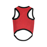 LMT1D All Over Print Pet Tank Top, Red with Black Trim