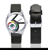3rd Eye Unisex Silver-Tone Round Leather Watch (Model 216)