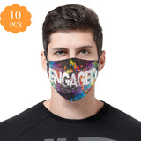 Austin Brothers' ENGAGED 3D Mouth Mask with Drawstring (Pack of 10 & 20 Filters Included)
