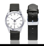 Senior Class Legacy Unisex Silver-Tone Round Leather Watch w/Roman Numerals