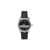The Austin Brothers' ENGAGED Kid's Stainless Steel Leather Strap Watch, Black on Black