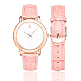 The Austin Brothers' Minimalist Women's Rose Gold w/ Pink Leather Strap Watch