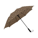 MONARCH Brown and Gold Semi-Automatic Foldable Umbrella (Model U05)