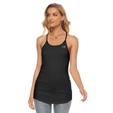 LMT1D Black Women's Cross Open Back Tank Top