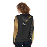 RL's Black and Gold TYPOGRAPHY Women's Zip Up Hoodie