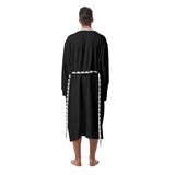 MONARCH Men's Heavy Fleece Robe, Black and White