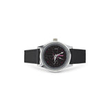 Life, Style By Design with Velma T Kid's Stainless Steel Leather Strap Watch, Black & Silver
