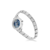 Beautifully Broken Women's Italian Charm Watch, Rose Gold & Blue