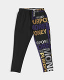 More Money. More Purpose. Men's Joggers, Black Purple & Gold