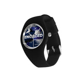 The Austin Brothers' ENGAGED Simple Style Candy Silicone Watch, Black & Blue