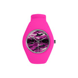 The Austin Brothers' ENGAGED Simple Style Candy Silicone Watch in Hot Pink