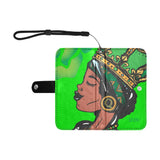 TABU 'Crown Me' Flip Leather Purse for Mobile Phone/Small, Green