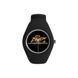 The Austin Brothers' Company Simple Style Candy Silicone Watch, Black and Orange
